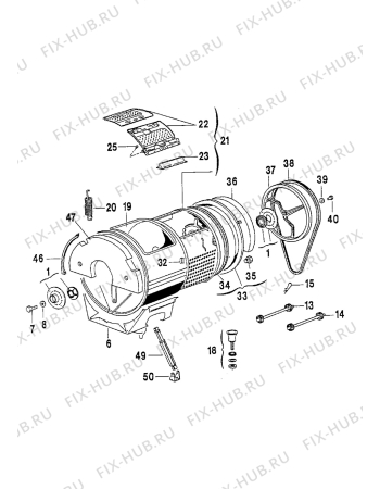 Взрыв-схема стиральной машины Electrolux EW1000T2 - Схема узла Tub and drum